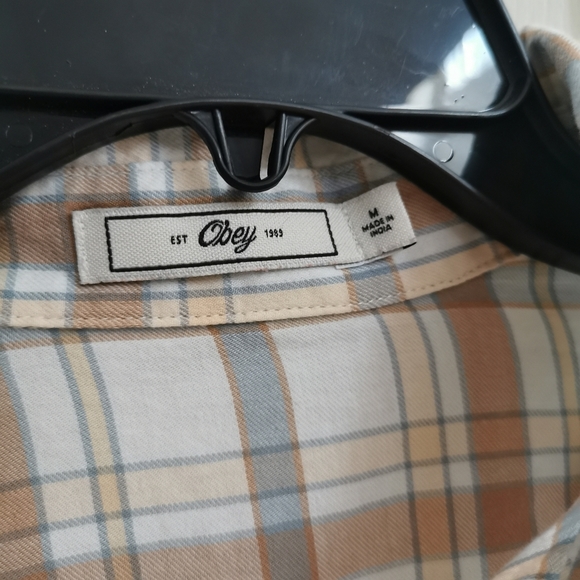 Obey button down plaid shirt - Picture 3 of 7